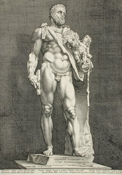 Kaiser Commodus als Herkules von Hendrick Goltzius
