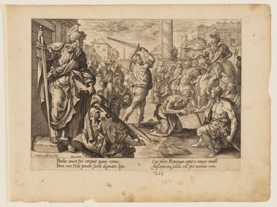 Das Martyrium des Heiligen Paulus, aus Das Martyrium Christi und der Apostel von Hendrick Goltzius