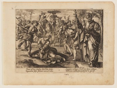 Das Martyrium des Heiligen Thomas, aus Das Martyrium Christi und der Apostel von Hendrick Goltzius
