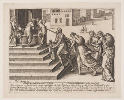 Ungleiche Gerechtigkeit, Tafel 4 aus Die Missbräuche des Gesetzes von Hendrick Goltzius