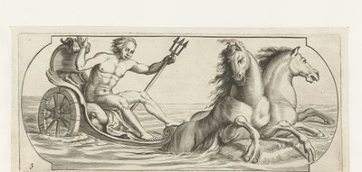 Neptun auf einem Streitwagen (Nouveau Livre des Dieux et Deeßes De la Marine) von Hendrick de Keyser (I)