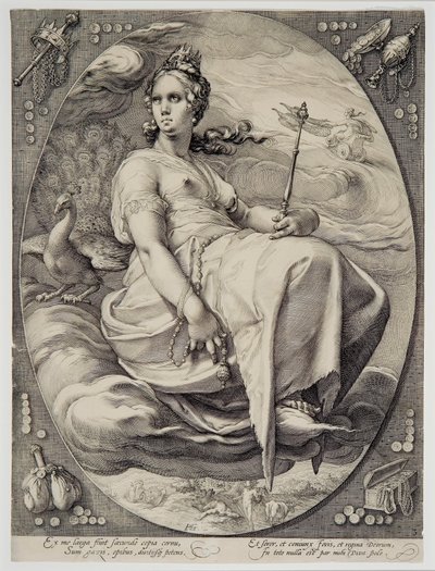 Juno (aus den Vier Gottheiten) von Hendrik Goltzius