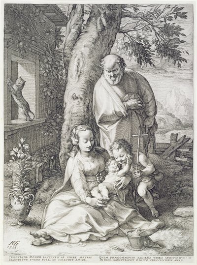 Die Heilige Familie mit St. Johannes von Hendrik Goltzius
