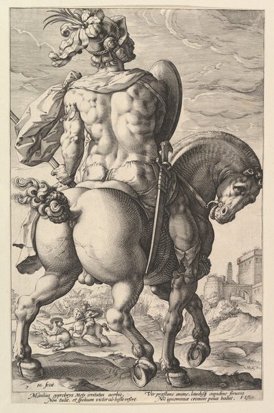 Titus Manlius, aus der Serie Die römischen Helden, 1586 von Hendrik Goltzius