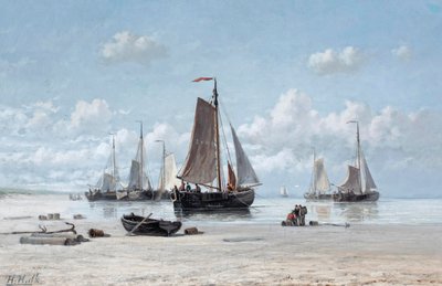 Fischereifahrzeuge am Strand, Zandvoort von Hendrik Hulk
