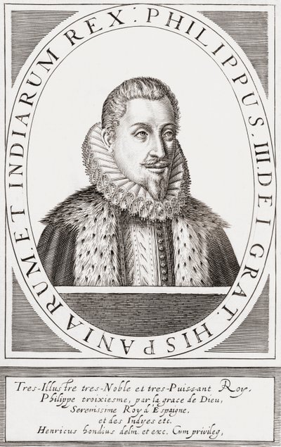 König Philipp III. von Spanien und als Philipp II., König von Portugal von Hendrik I (after) Hondius