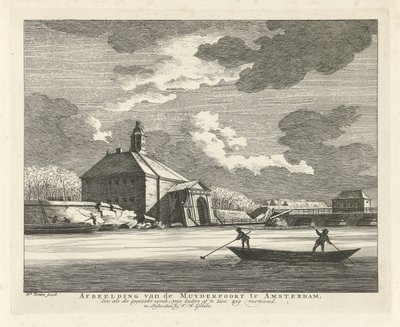 Versunkene Muiderpoort, gesehen von der Singelgracht, 1769 von Hendrik Keun