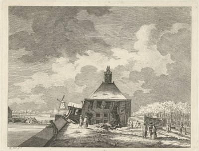 Versacktes Muiderpoort, gesehen von der Schanze, 1769 von Hendrik Keun