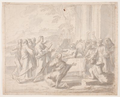 Die Auferweckung des Sohnes der Witwe von Nain (Luk. 7,11 ff) von Hendrik Krock
