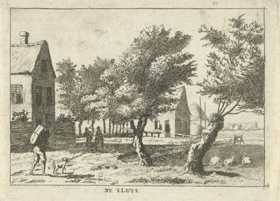 Reisender bei einem Dorf von Hendrik Roosing
