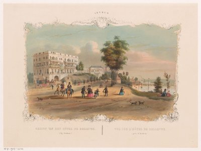 Ansicht des Hotels Bellevue bei Arnheim von Hendrik Wilhelmus Last