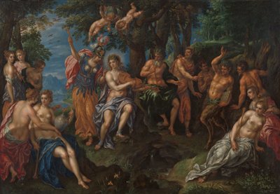 Der Wettstreit zwischen Apollo und Pan, um 1600-1625 von Hendrik de Clerck