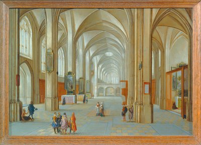 Kircheninneres mit Besuchern von Hendrik van Steenwyck