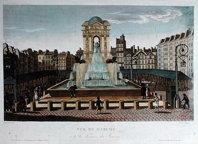 Ansicht des Marché des Innocents, graviert von Eugene Dubois, ca. 1815-20 von Henri (after) Courvoisier Voisin