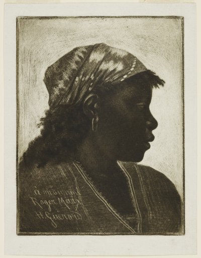 Kopf einer Negerin, ca. 1888 von Henri Charles Guérard