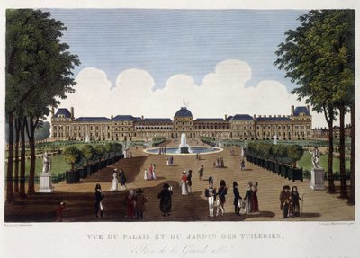 Ansicht des Palastes und des Gartens der Tuilerien - in „Vues de Paris“ von Courvoisier von Henri Courvoisier Voisin