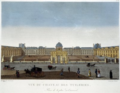 Vue du Château des Tuileries - in „Vues de Paris“ von Courvoisier von Henri Courvoisier Voisin