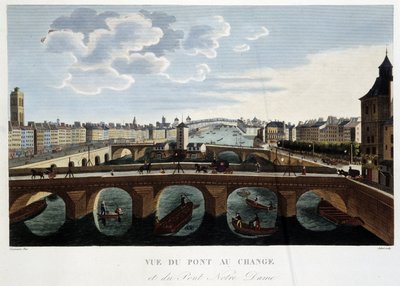 Vue du pont au change - in „Vues de Paris“ von Courvoisier von Henri Courvoisier Voisin