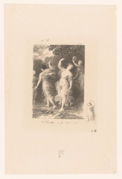 Bacchanten tanzen und machen Musik von Ignace Henri Jean Fantin Latour