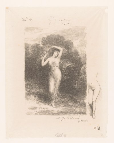 Junge Frau mit Schal (Illustrations pour les Poésies d