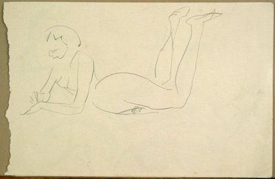Nacktes Mädchen, das auf dem Boden liegt von Henri Gaudier Brzeska