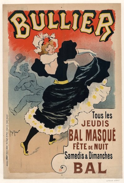 Bullier, Jeden Donnerstag Maskenball, Nachtfest, 1896 von Henri Georges Meunier