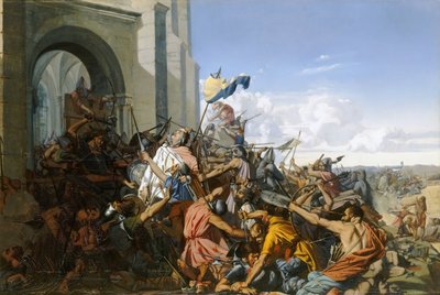 Tod von Robert le Fort in der Schlacht von Brissarthe, 866 von Henri Lehmann