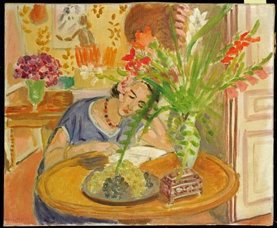 Frau mit Gladiolen von Henri Matisse