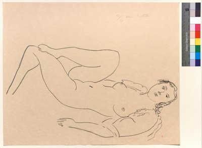 Nackte Frau liegend, die Beine angewinkelt von Henri Matisse