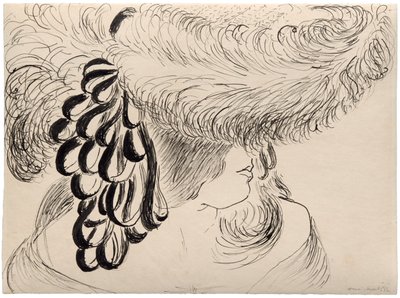 Mädchen mit Federhut (Mlle Antoinette) von Henri Matisse