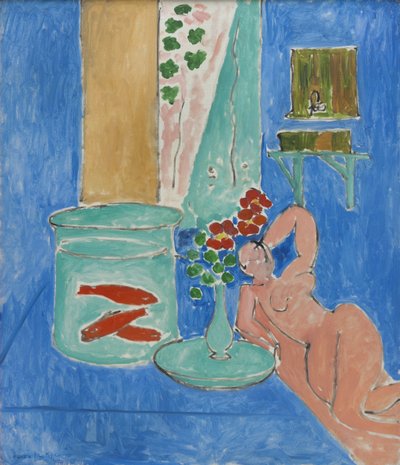 Goldfische und Skulptur von Henri Matisse