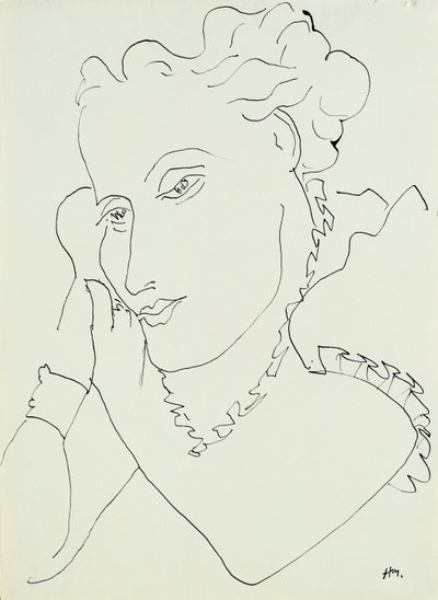 Kopf einer Frau, Hände an ihrer Wange von Henri Matisse