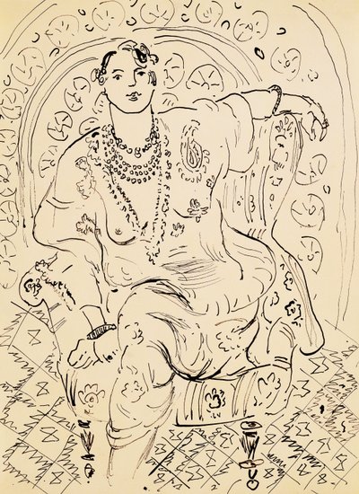 Odaliske mit blumigem Hintergrund von Henri Matisse
