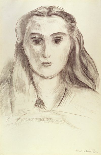 Porträt einer jungen Frau mit offenem Haar (L.N. Delektorskaya) von Henri Matisse