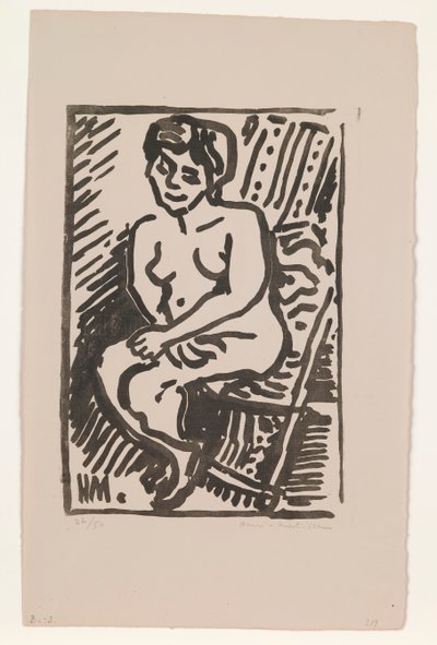 Kleiner schwarzer Holzschnitt von Henri Matisse
