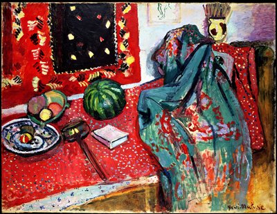 Stillleben mit rotem Teppich von Henri Matisse
