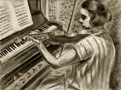 Eine junge Geigerin vor einem Klavier von Henri Matisse