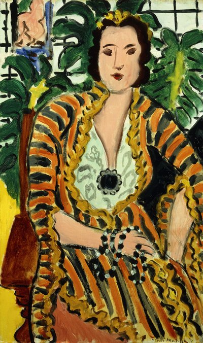 Frau mit einem blauen Juwel (Helene Galitzine mit Edelstein) von Henri Matisse