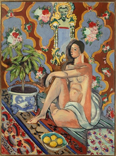 Dekorative Figur in einem ornamentalen Hintergrund 1925 von Henri Matisse