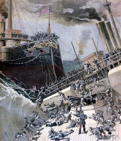 Ein Unfall an Bord der Victoria, 22. Juni 1893 von Henri Meyer