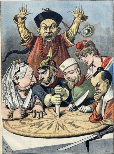 China - der Kuchen der Könige und... der Kaiser Karikatur, 1898 von Henri Meyer