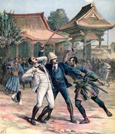 Gescheiterter Attentat auf Zarewitsch Nikolaus von Russland, Otsu, Japan, 1891 von Henri Meyer