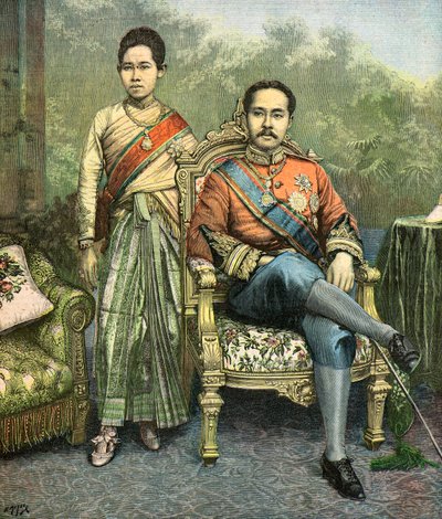 Porträt von König Rama V. und Königin Savang Vadhana von Henri Meyer