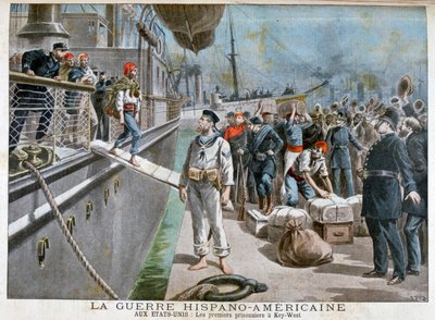 Spanische Gefangene kommen in Key-West an, Spanisch-Amerikanischer Krieg, 1898 von Henri Meyer
