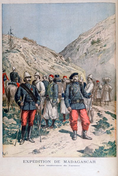 Uniformen der französischen Expeditionsstreitkräfte in Madagaskar, 1895 von Henri Meyer