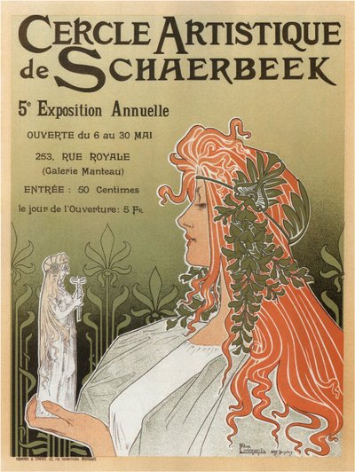 Künstlerclub von Schaerbeek, 5. jährliche Ausstellung, 1897 von Henri Henri Antoine Théodore Livemont