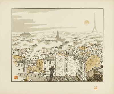 Von der Rue de Abbesses [Die sechsunddreißig Ansichten des Eiffelturms] von Henri Rivière