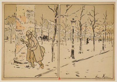 Paris im Winter: Programm für das Théâtre Libre, Saison 1889-1890 von Henri Rivière