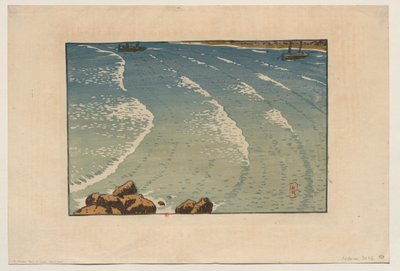 [Steigende Meereswelle, Strand von La Garde-Guérin (Saint-Briac)] von Henri Rivière