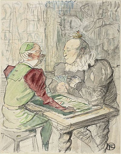 Das Kartenspiel des Königs, Kopie, nach 1895 von Henri de (after) Toulouse Lautrec